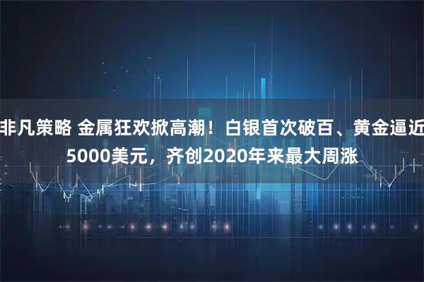 非凡策略 金属狂欢掀高潮！白银首次破百、黄金逼近5000美元，齐创2020年来最大周涨
